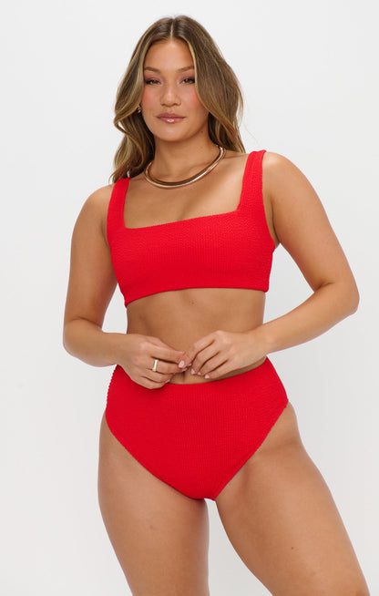 Hot Tub Top ~ Hot Tamale Red Scrunch