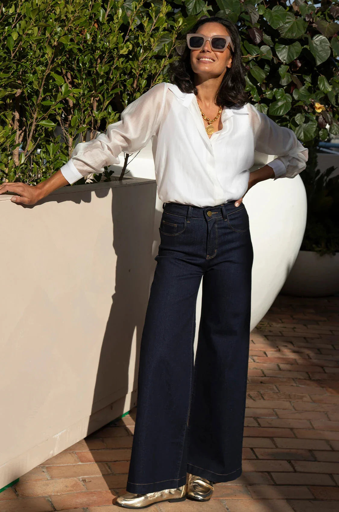 Maribelle Sheer Long Sleeve Top in Ivory