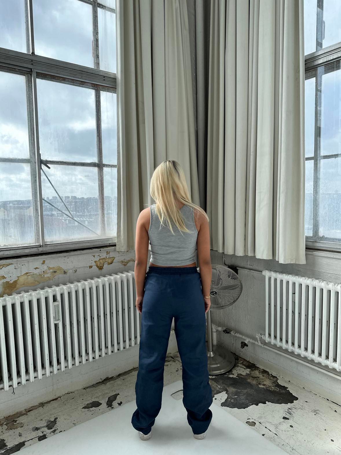 Matilde W linen pants - Navy