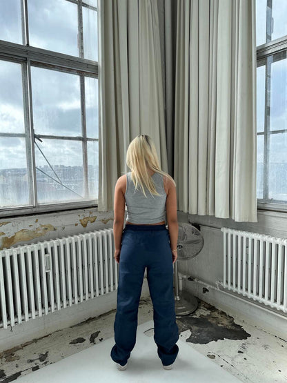 Matilde W linen pants - Navy