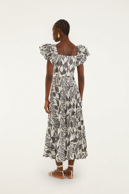Sand Seashell Serenade Pleated Maxi Dress