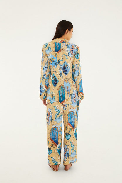 Sand Mystical Wide-Leg  Pants