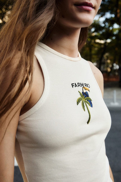 Off-White Tucanissimo Embroidered  Tank Top
