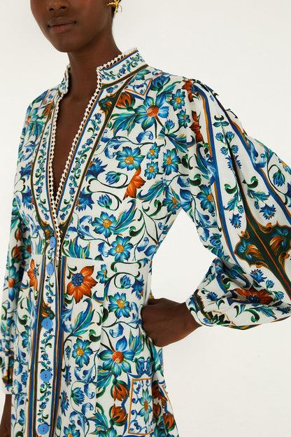 Off-White Flora Tile Maxi Dress