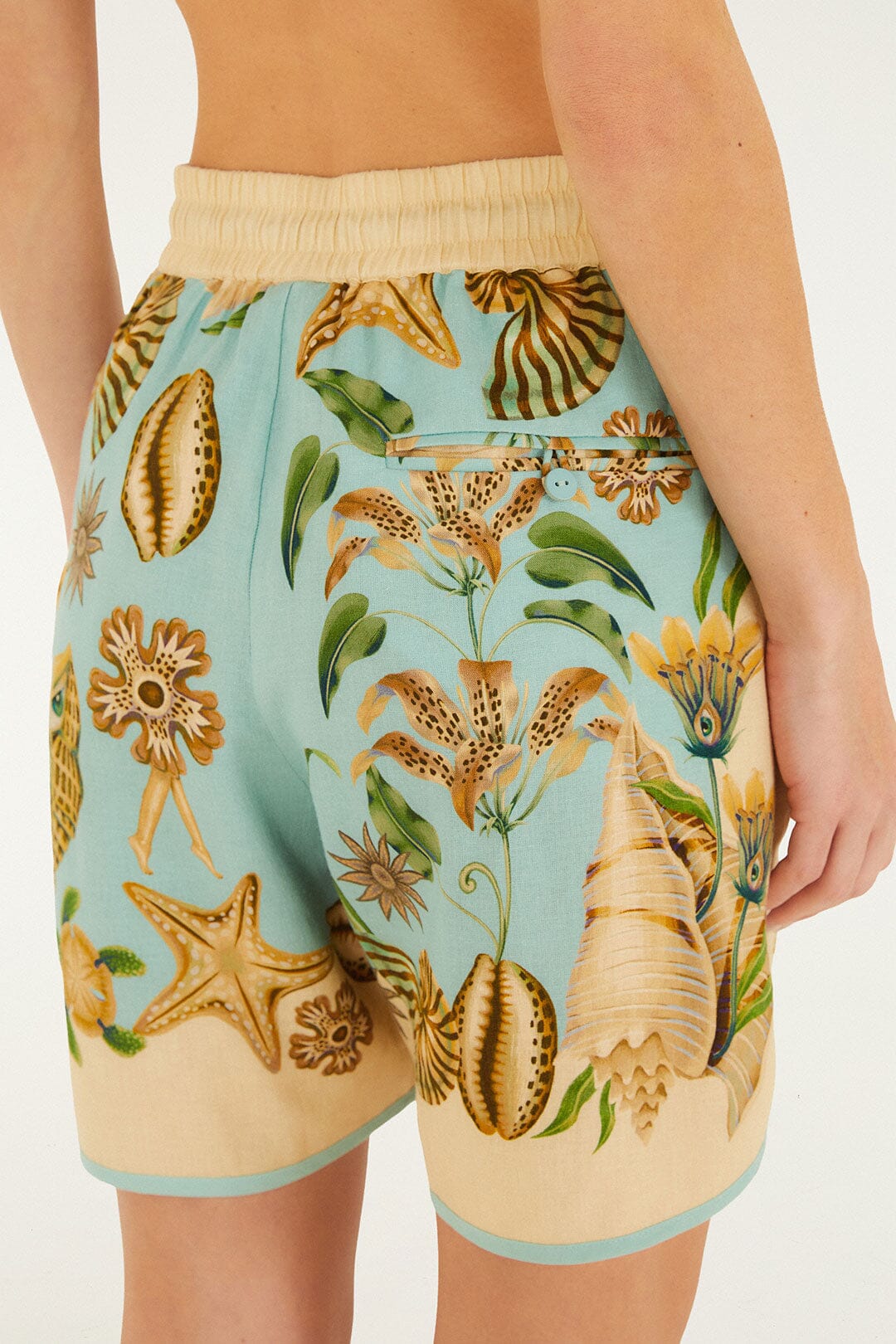Soft Blue Marine Garden Shorts