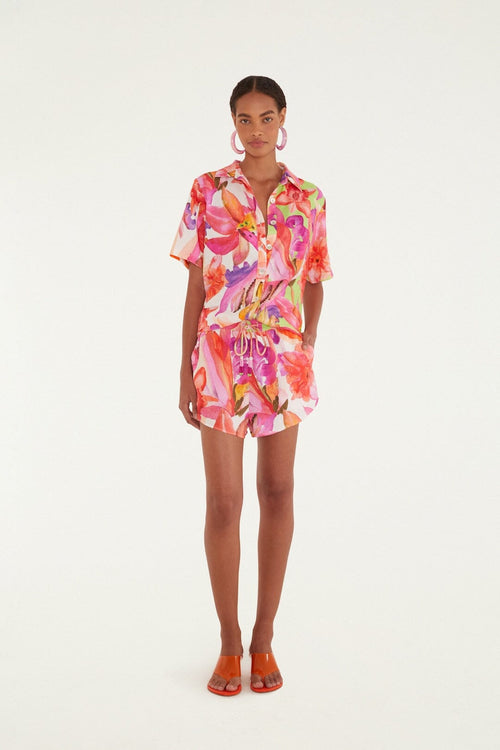 Multicolor Artsy Flora Shorts