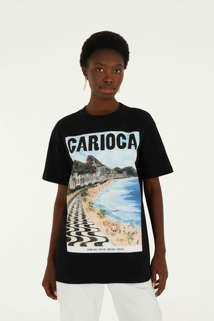 Black Landscape Carioca  Relaxed T-Shirt