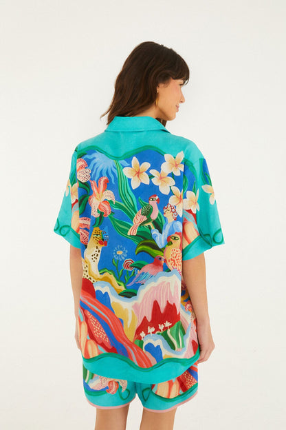Multicolor Garden Of Life Scarf Shirt