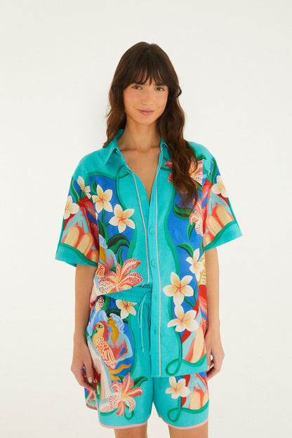 Multicolor Garden Of Life Scarf Shirt