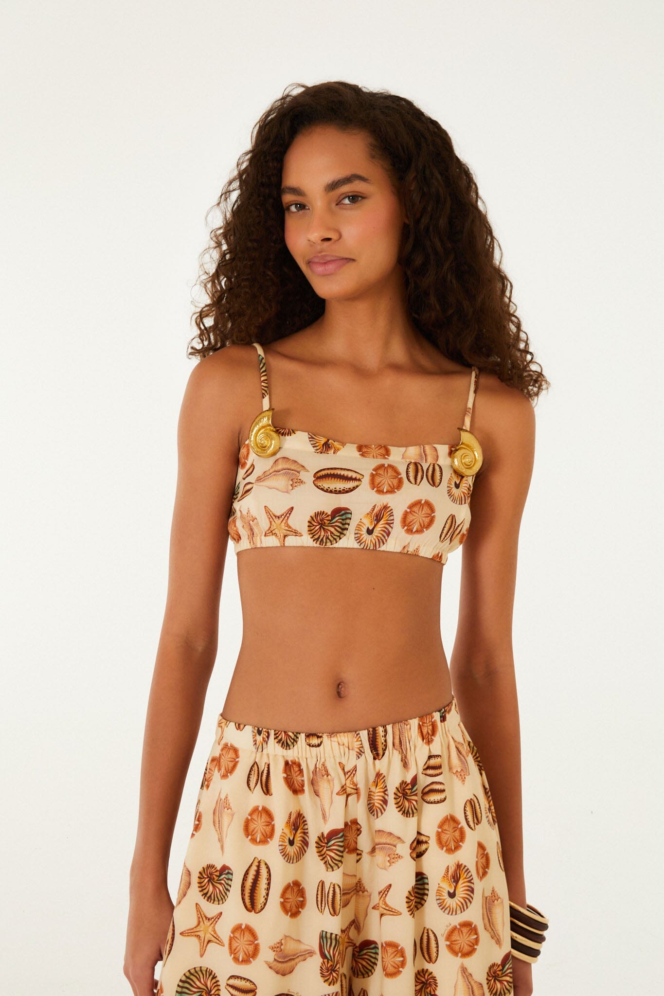 Sand Marine Shells Broch Top