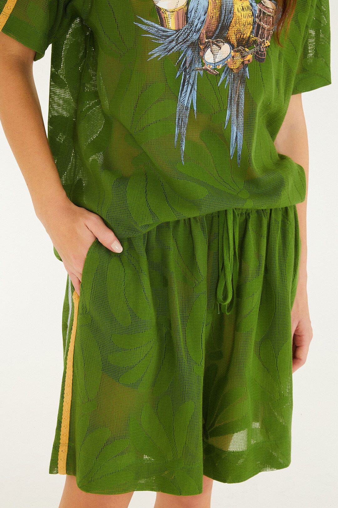 Green Brasil Samba Lace Shorts