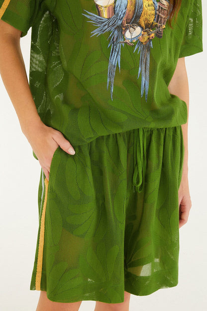 Green Brasil Samba Lace Shorts