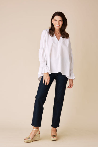 Alessandra Long Sleeve Top White