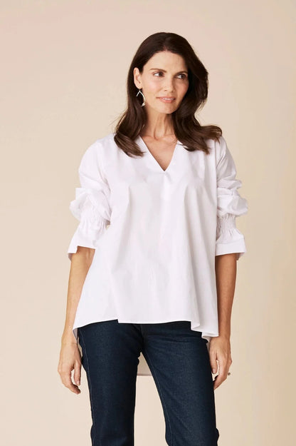Alessandra Long Sleeve Top White