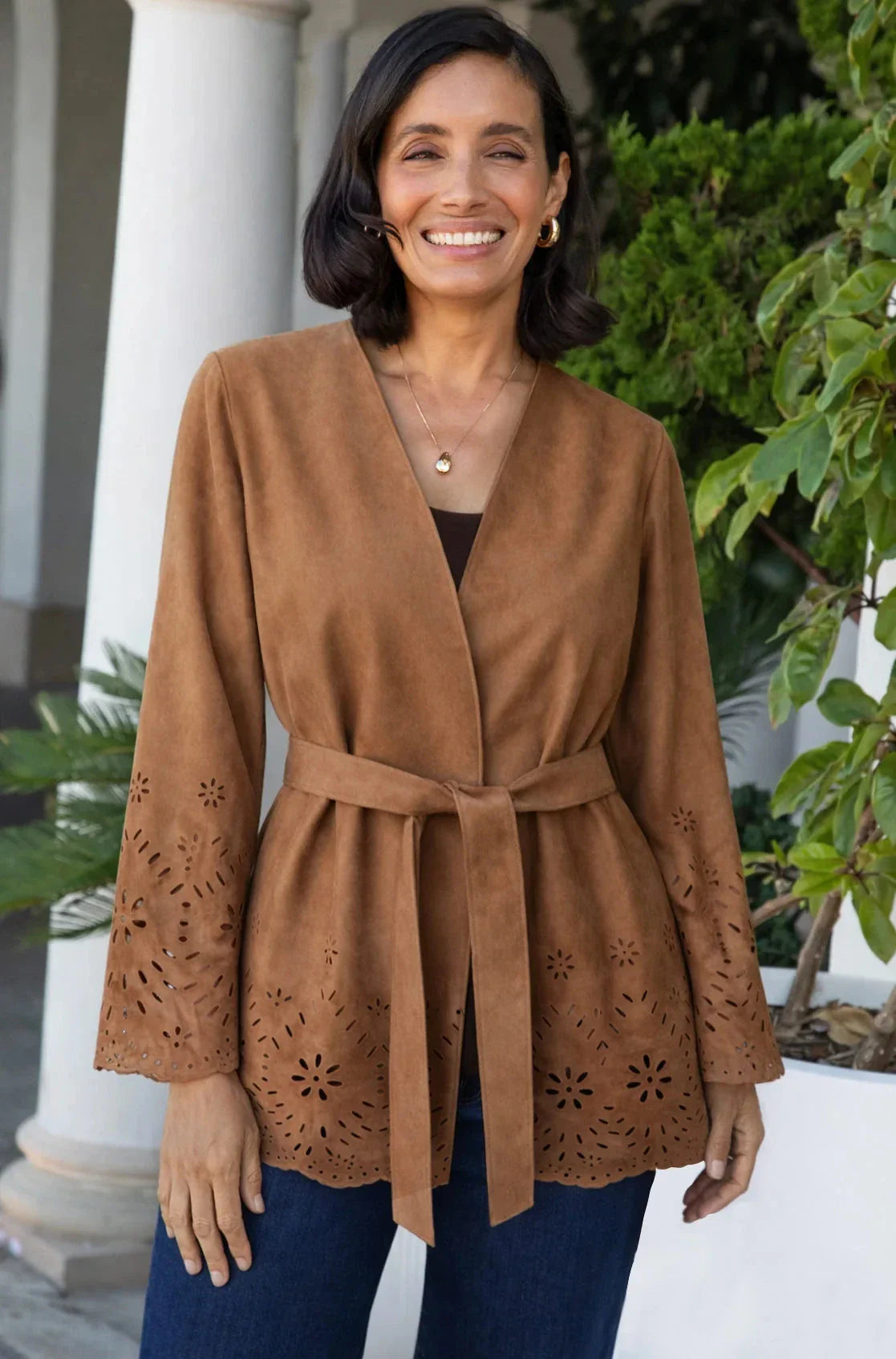 Valentina Floral Detail Jacket Taupe