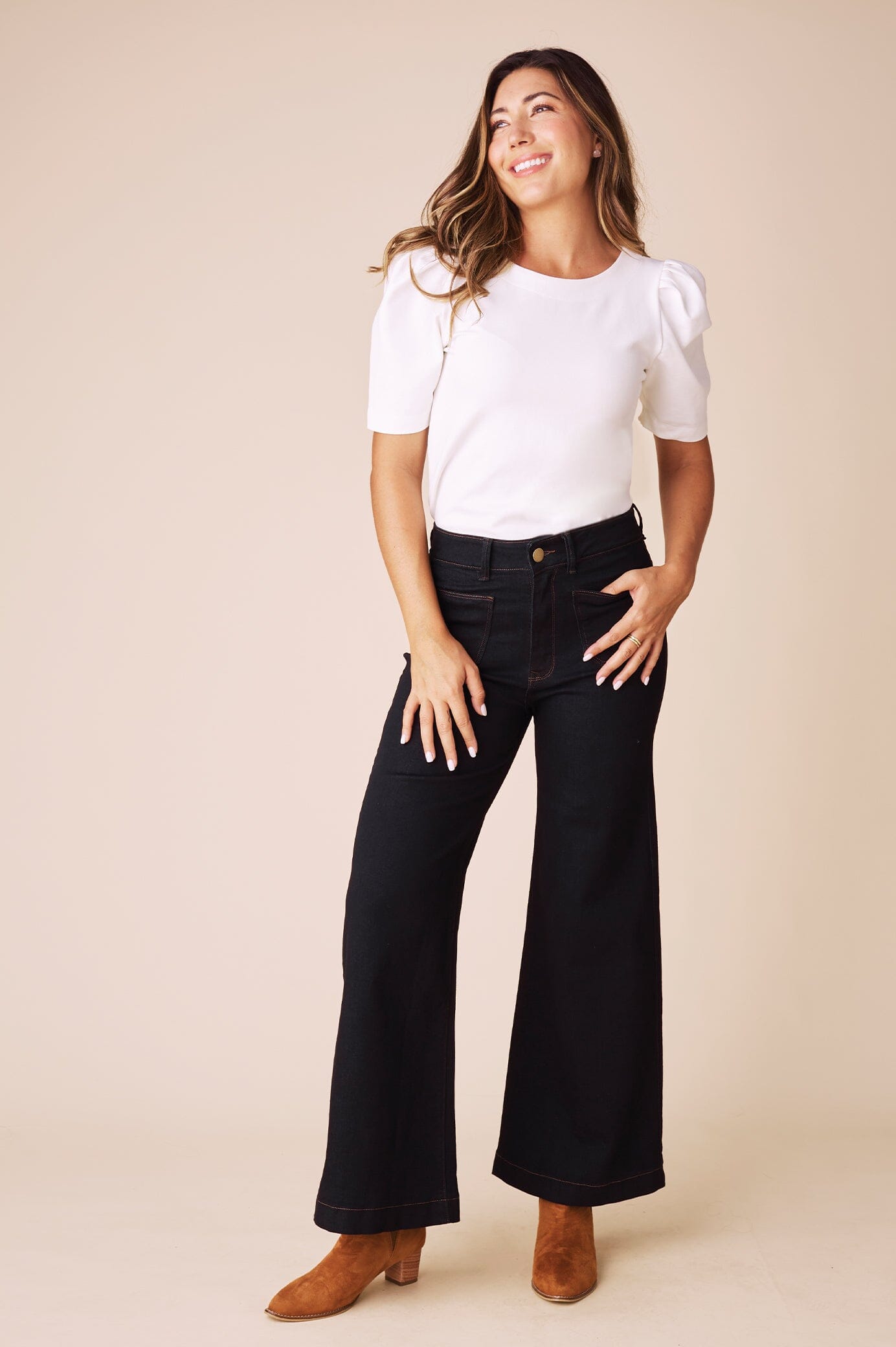 Maddy Wide Leg Dark Denim Jeans
