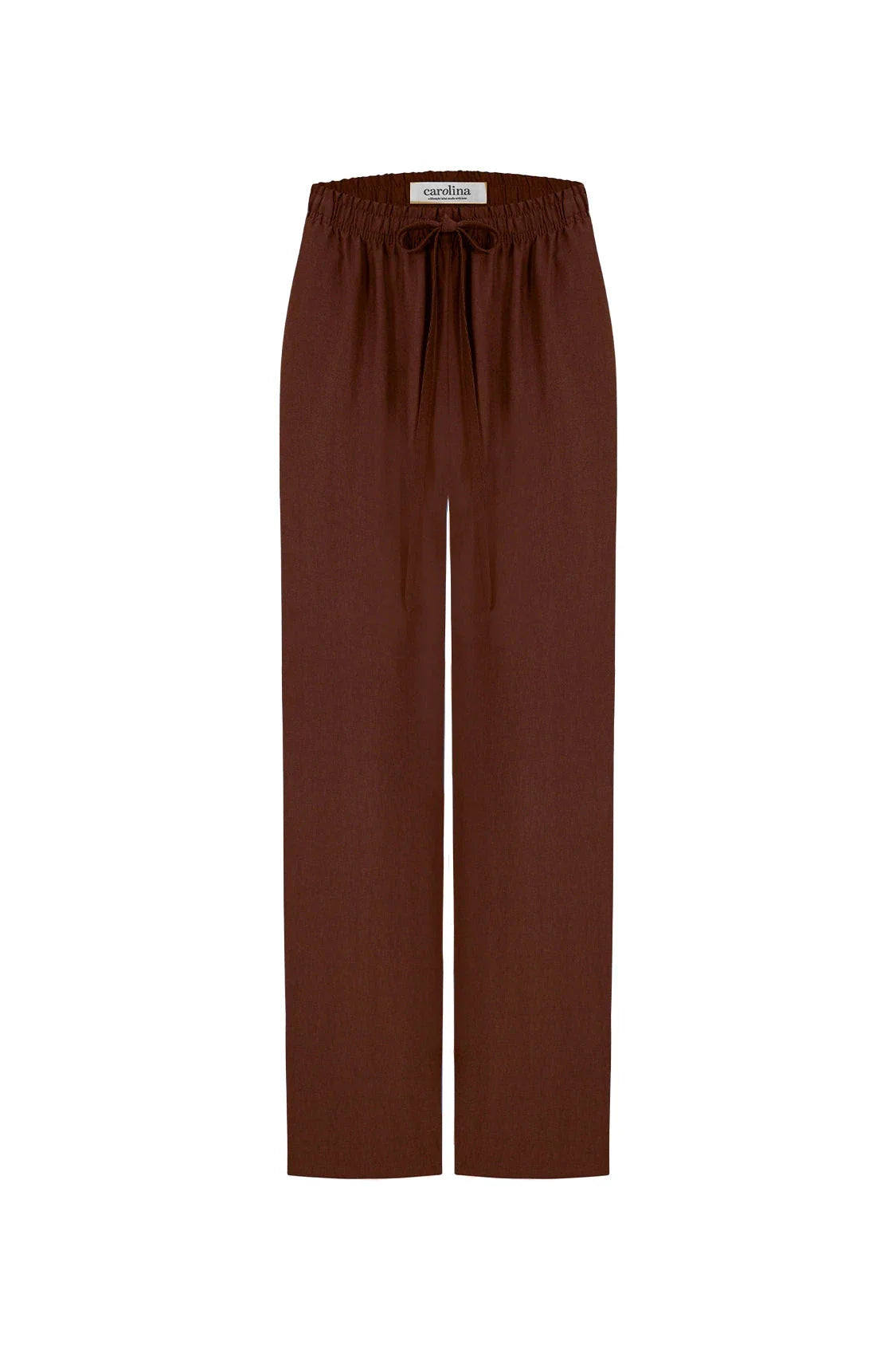 Gemma Straight Leg Tie Waist Pants Mocha