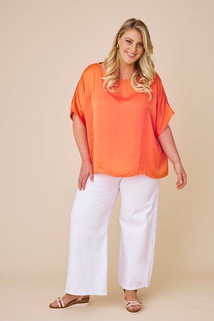 Bianca Short Sleeve Top Orange