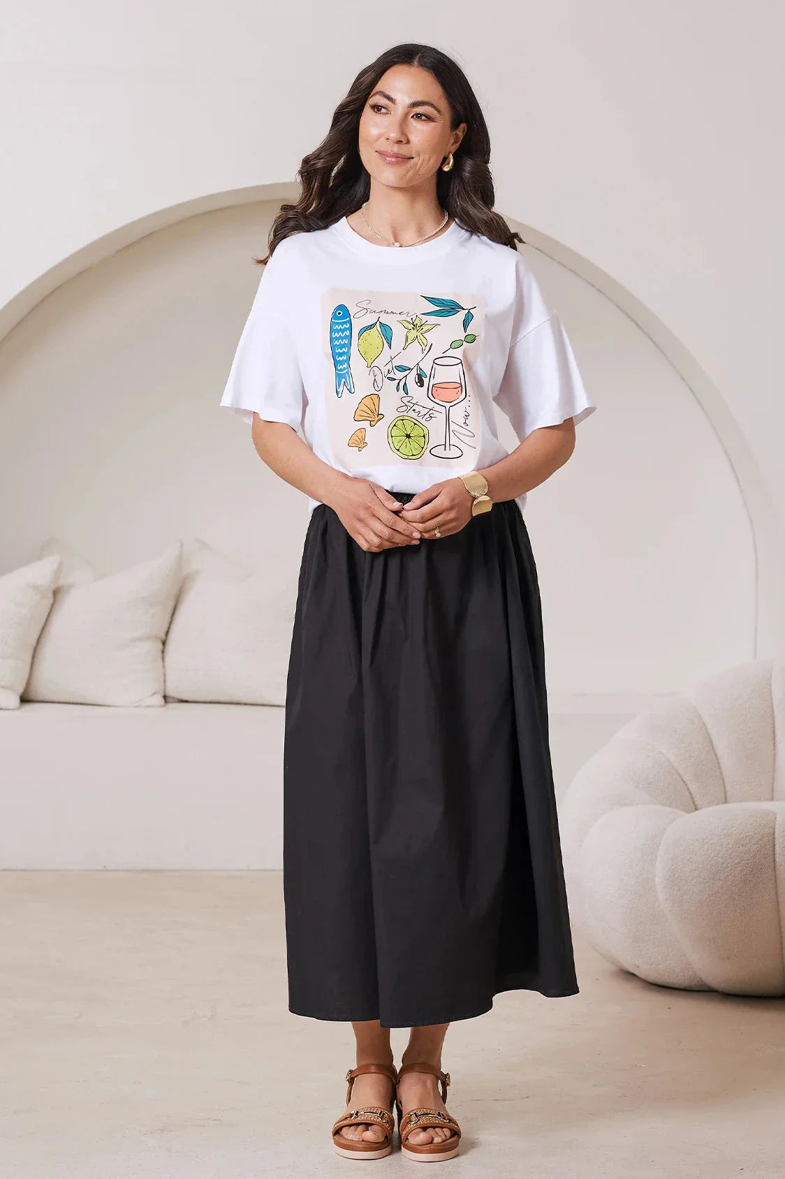 Summer Vibe Oversized Graphic T-Shirt White