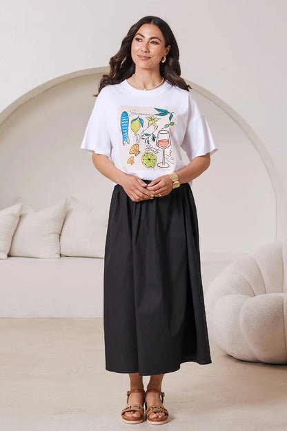 Summer Vibe Oversized Graphic T-Shirt White