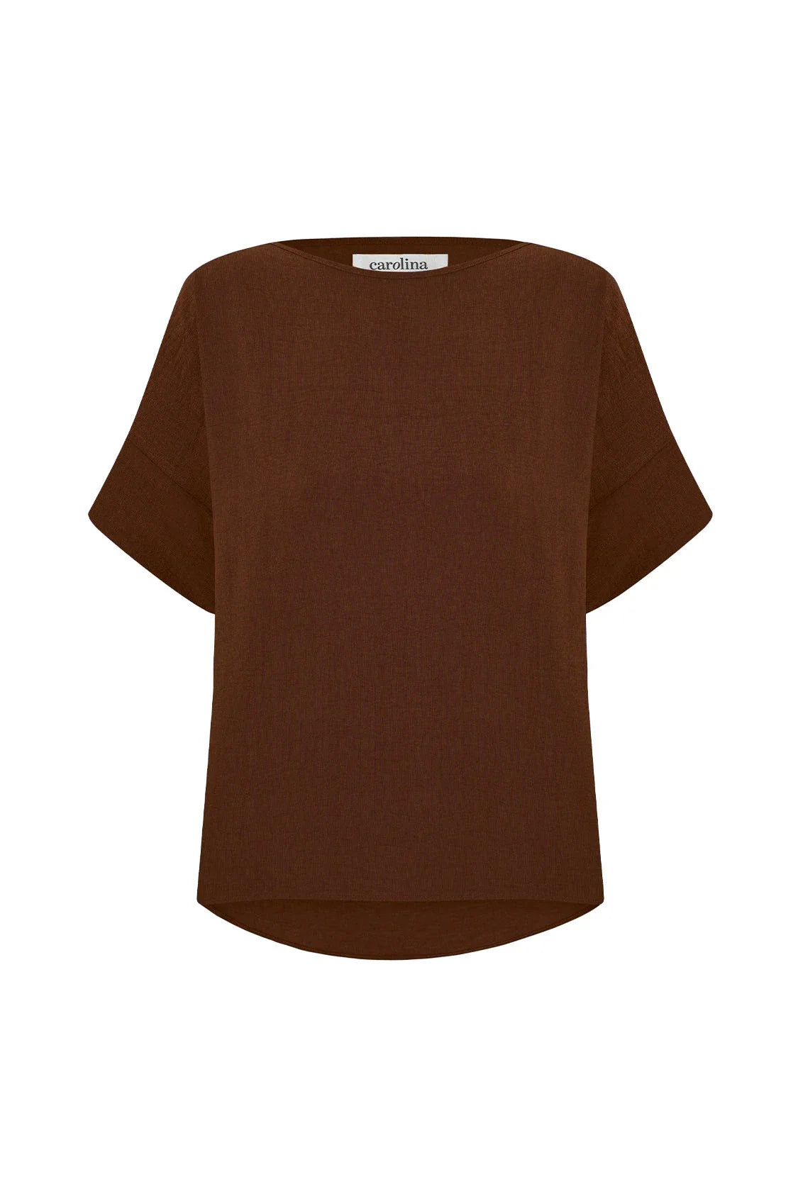 Gemma Short Sleeve Round Neck Top Mocha