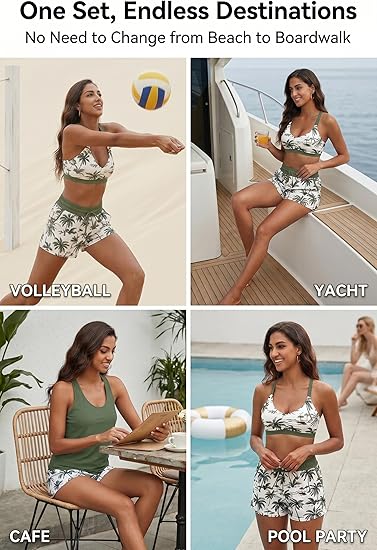 3 Piece Tankini with Shorts🔥