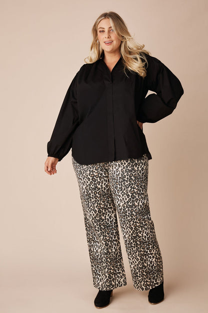 Makayla Long Sleeve Top Black