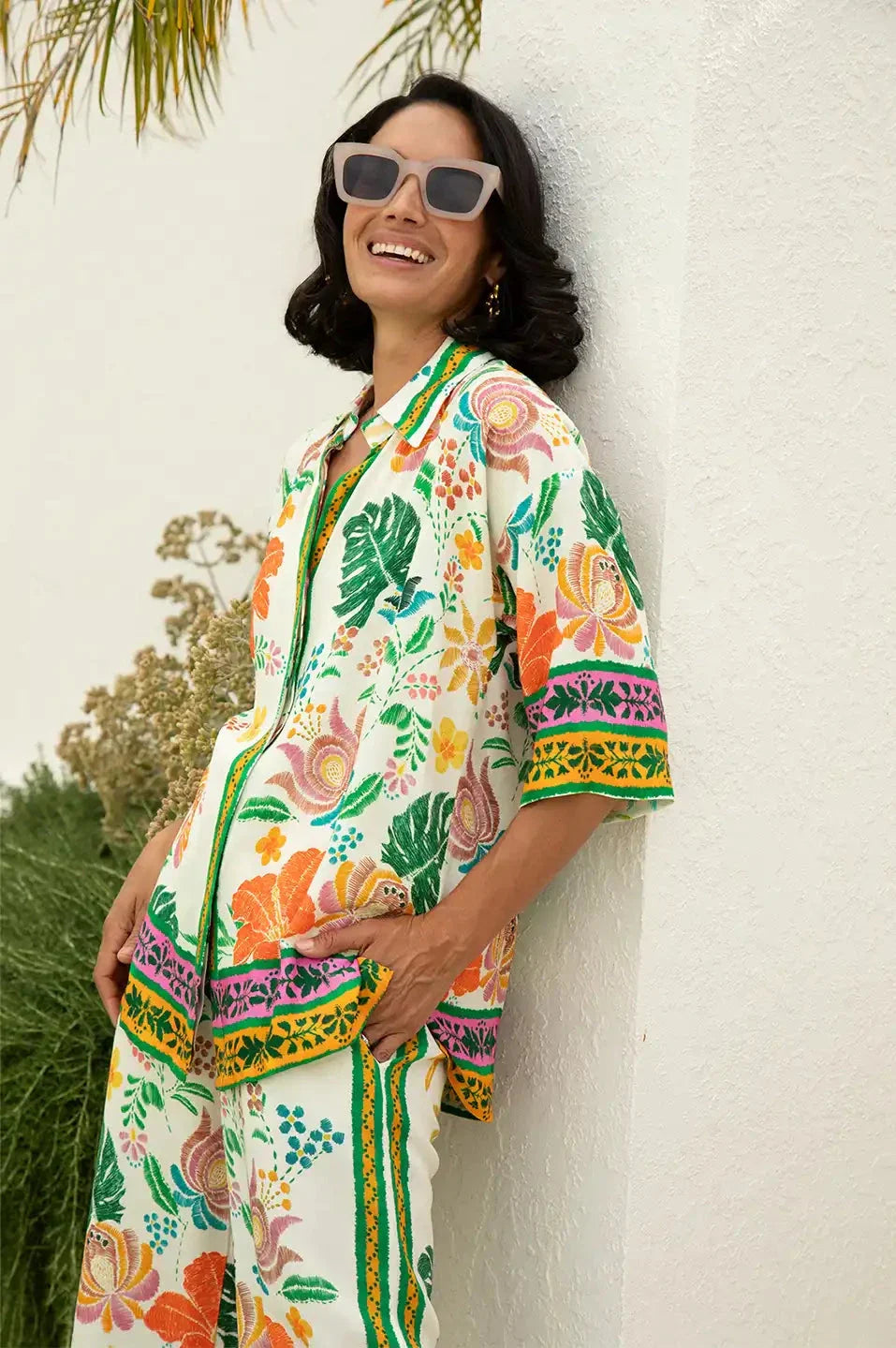 Alyce Floral Short Sleeve Collared Shirt