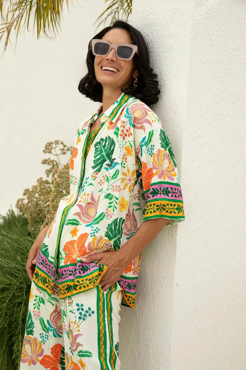 Alyce Floral Short Sleeve Collared Shirt