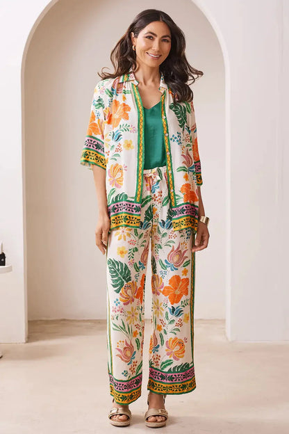 Alyce Floral Short Sleeve Collared Shirt