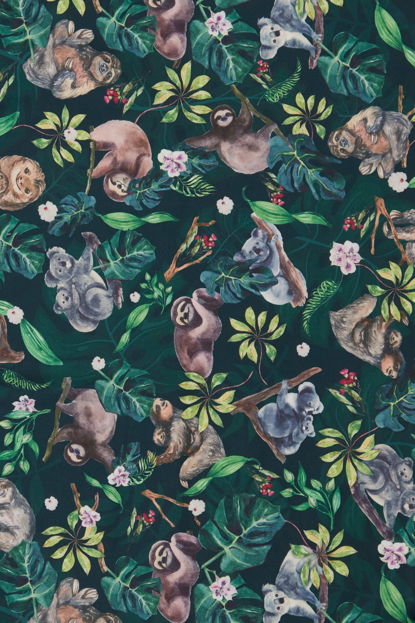 Amanda Koala & Sloth Green Flared Dress