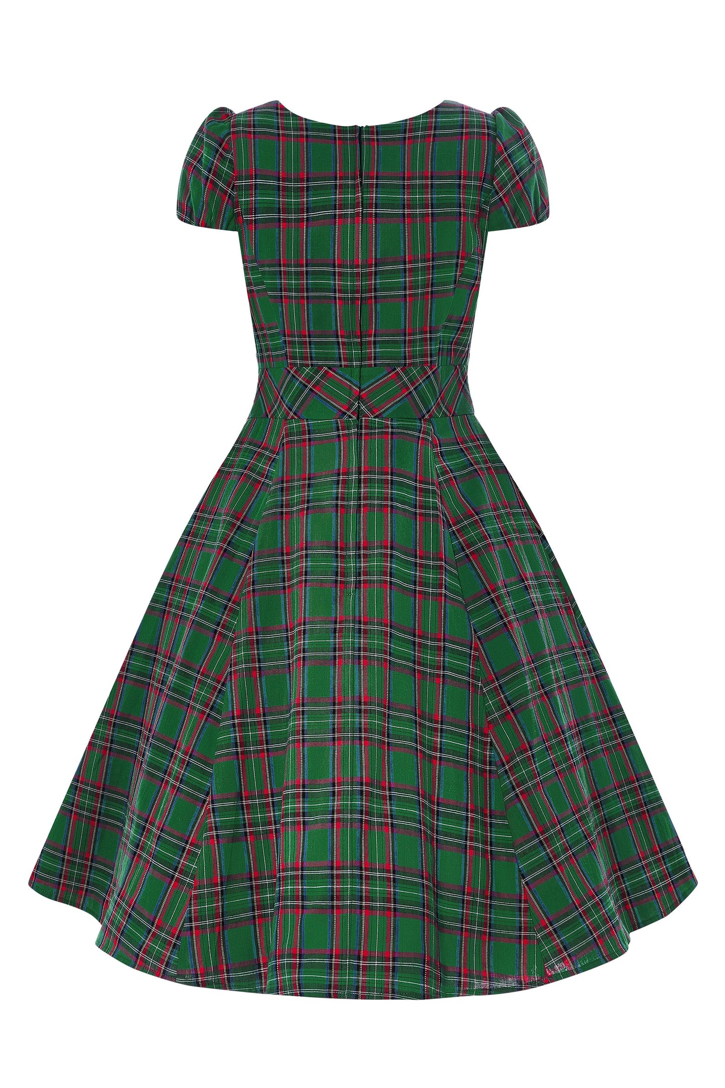 Claudia 50s Style Green Tartan Swing Dress