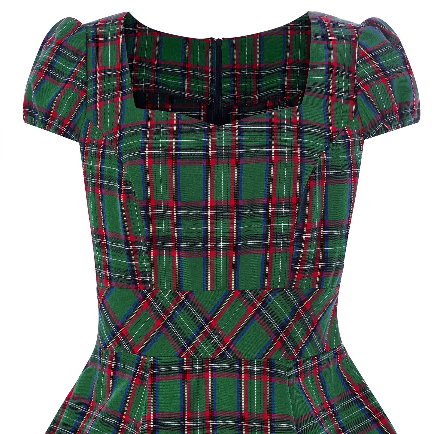 Claudia 50s Style Green Tartan Swing Dress