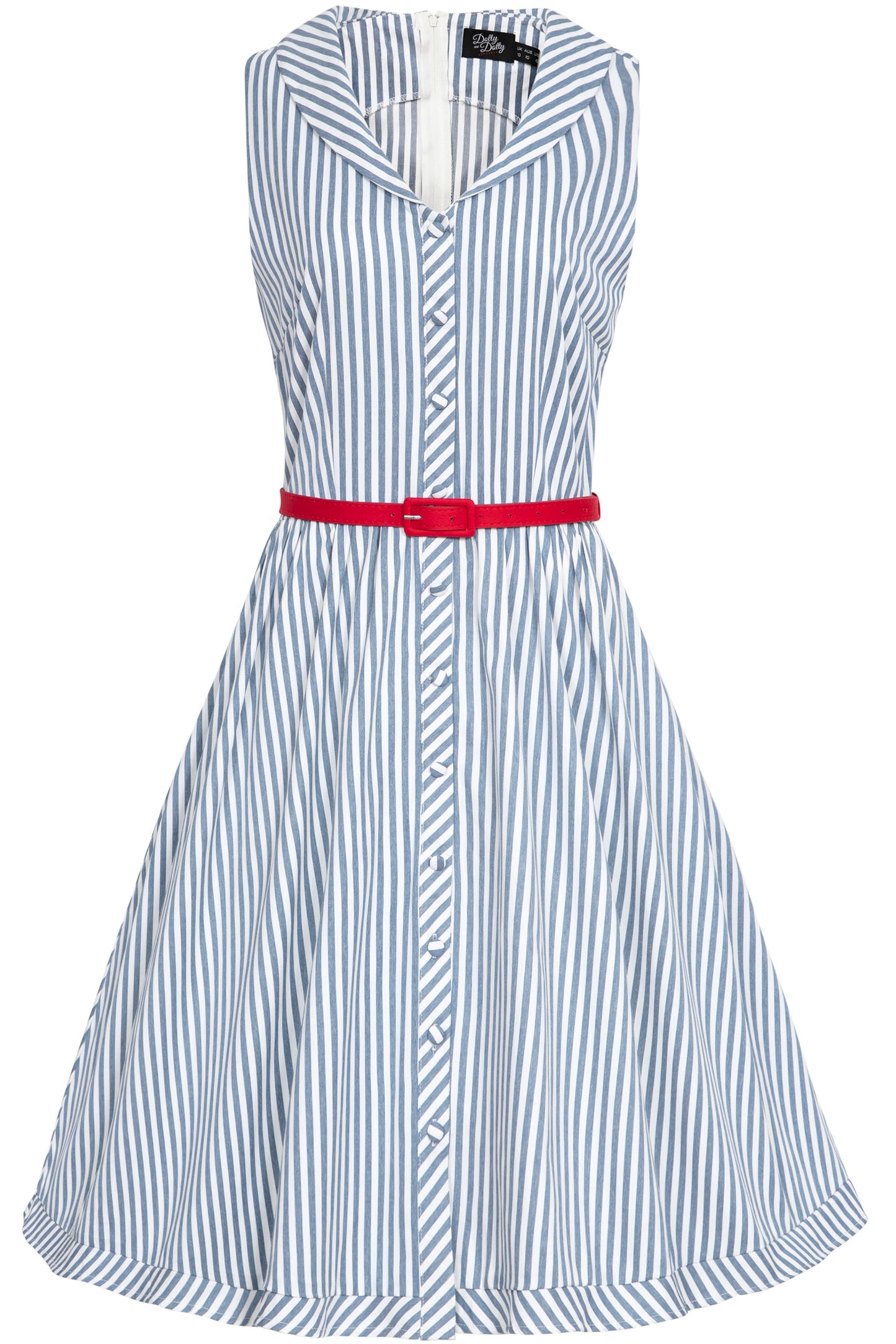 Maverick 50s Style Blue Pinstriped Shirt Dress