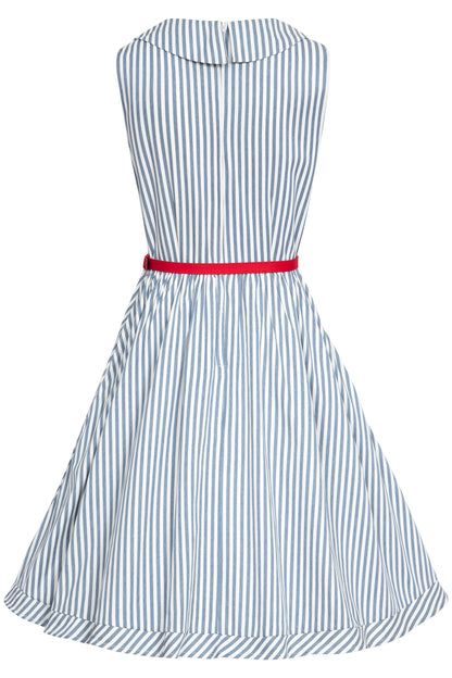 Maverick 50s Style Blue Pinstriped Shirt Dress