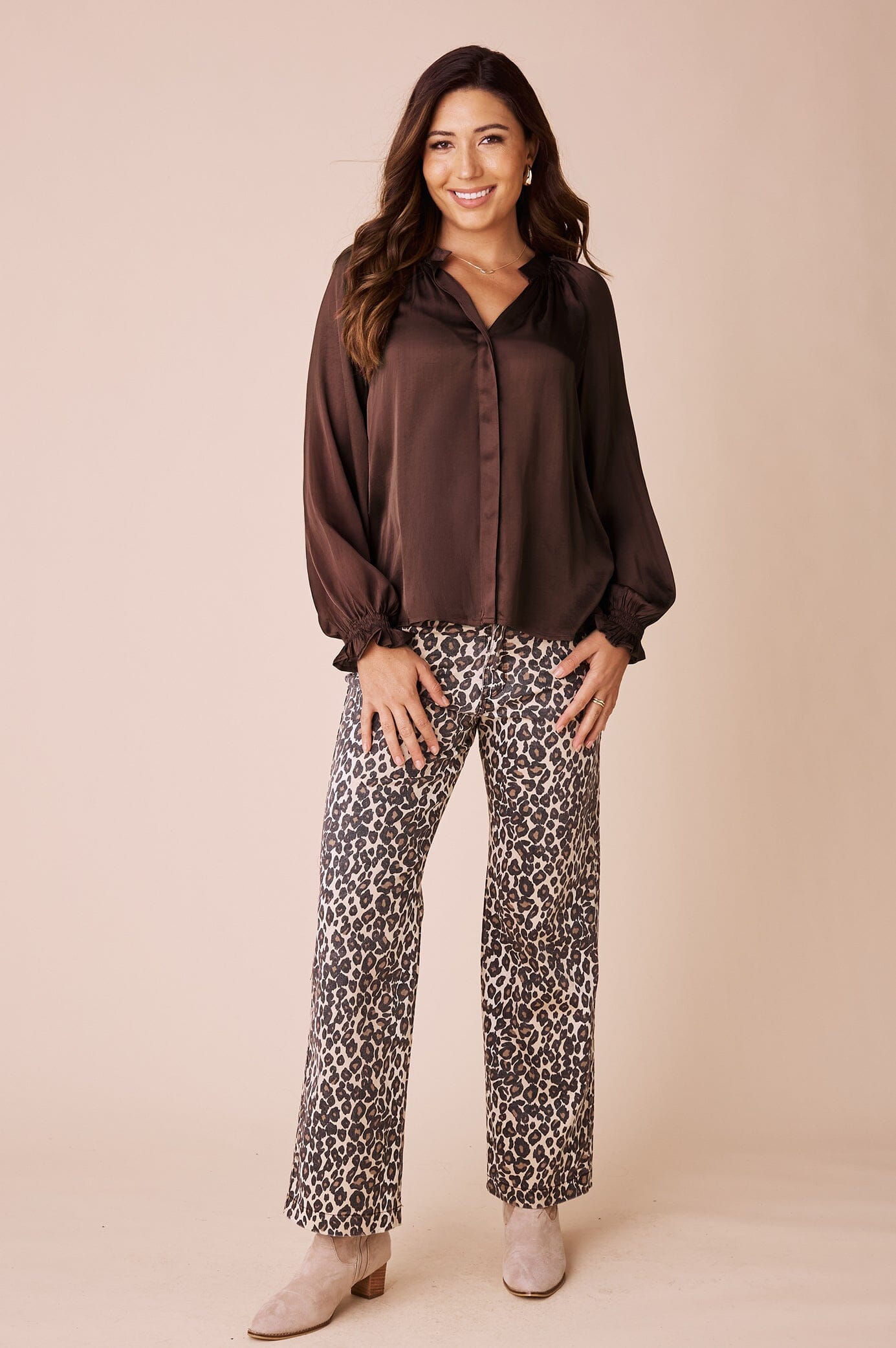 Sierra Long Sleeve Top Brown