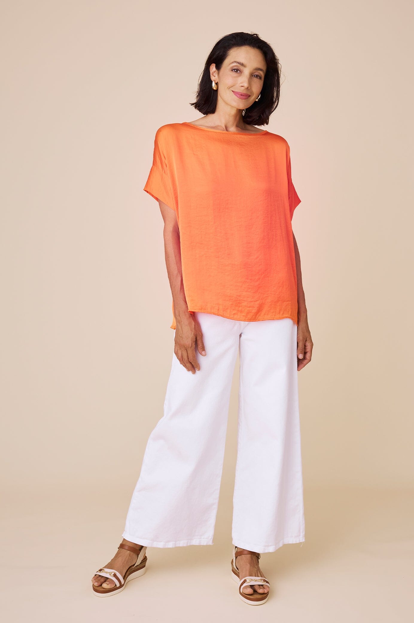 Bianca Short Sleeve Top Orange