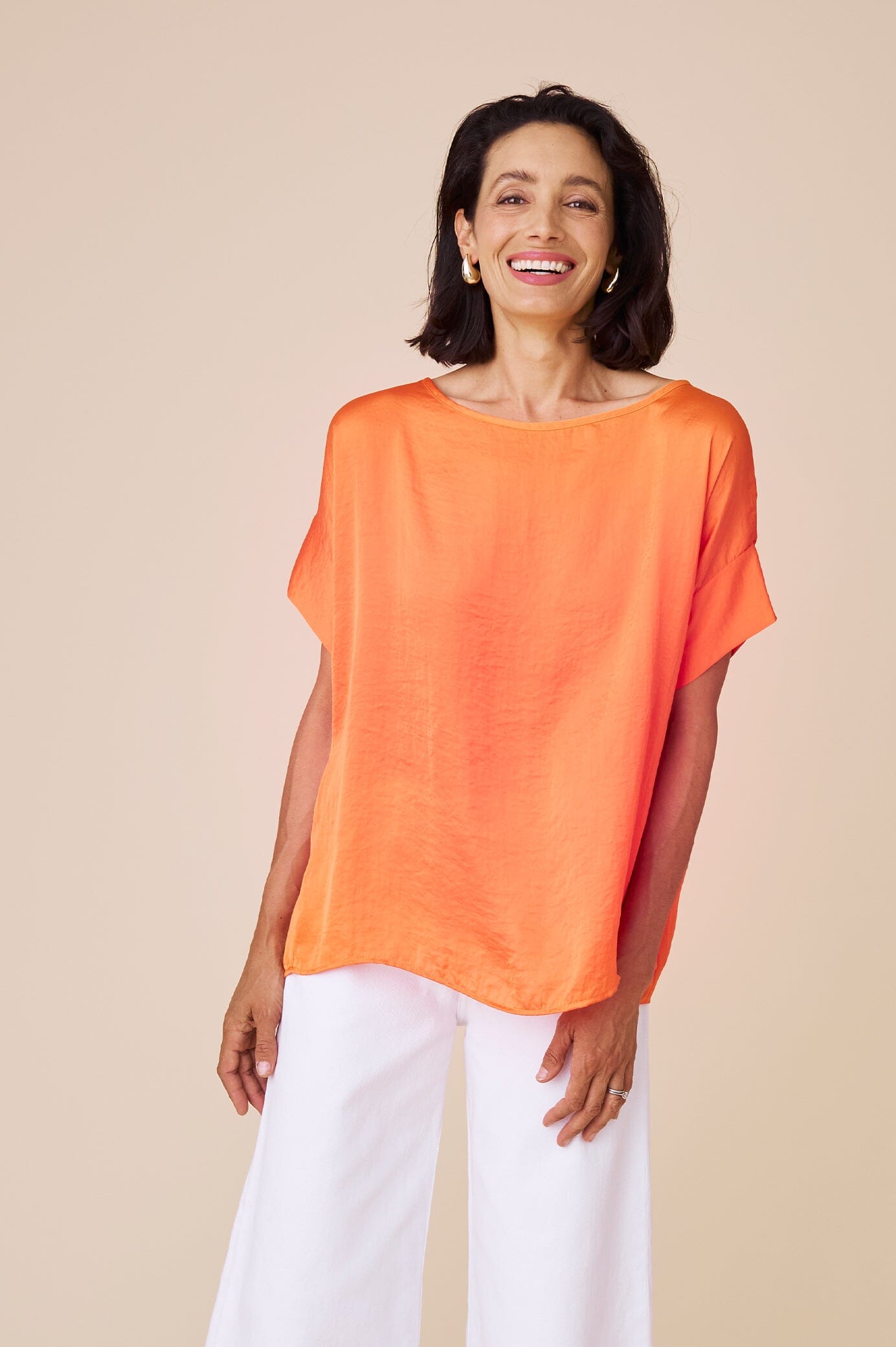 Bianca Short Sleeve Top Orange