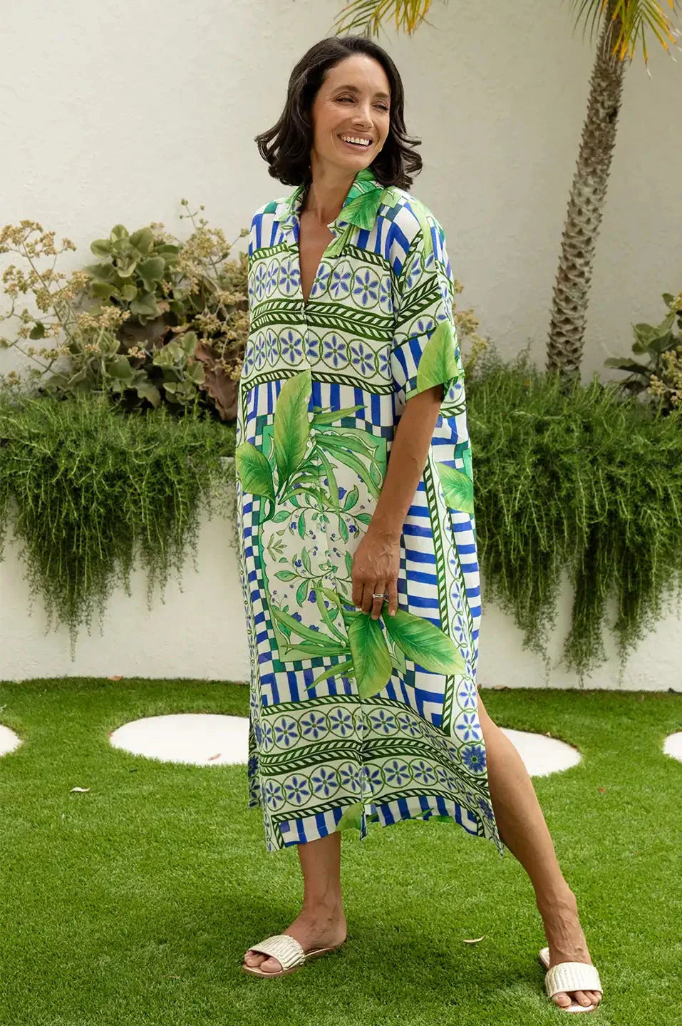 Tonya Short Sleeve Tunic Dress in Emerald