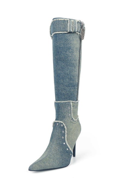Cindy Denim Boots