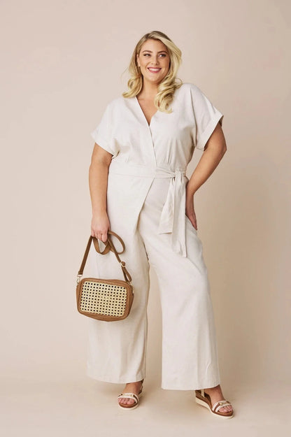 Jude Jumpsuit Linen Blend in Oatmeal