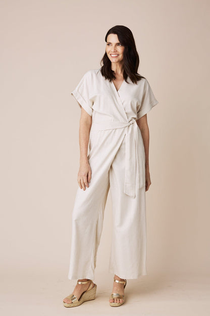 Jude Jumpsuit Linen Blend in Oatmeal