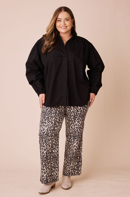 Makayla Long Sleeve Top Black