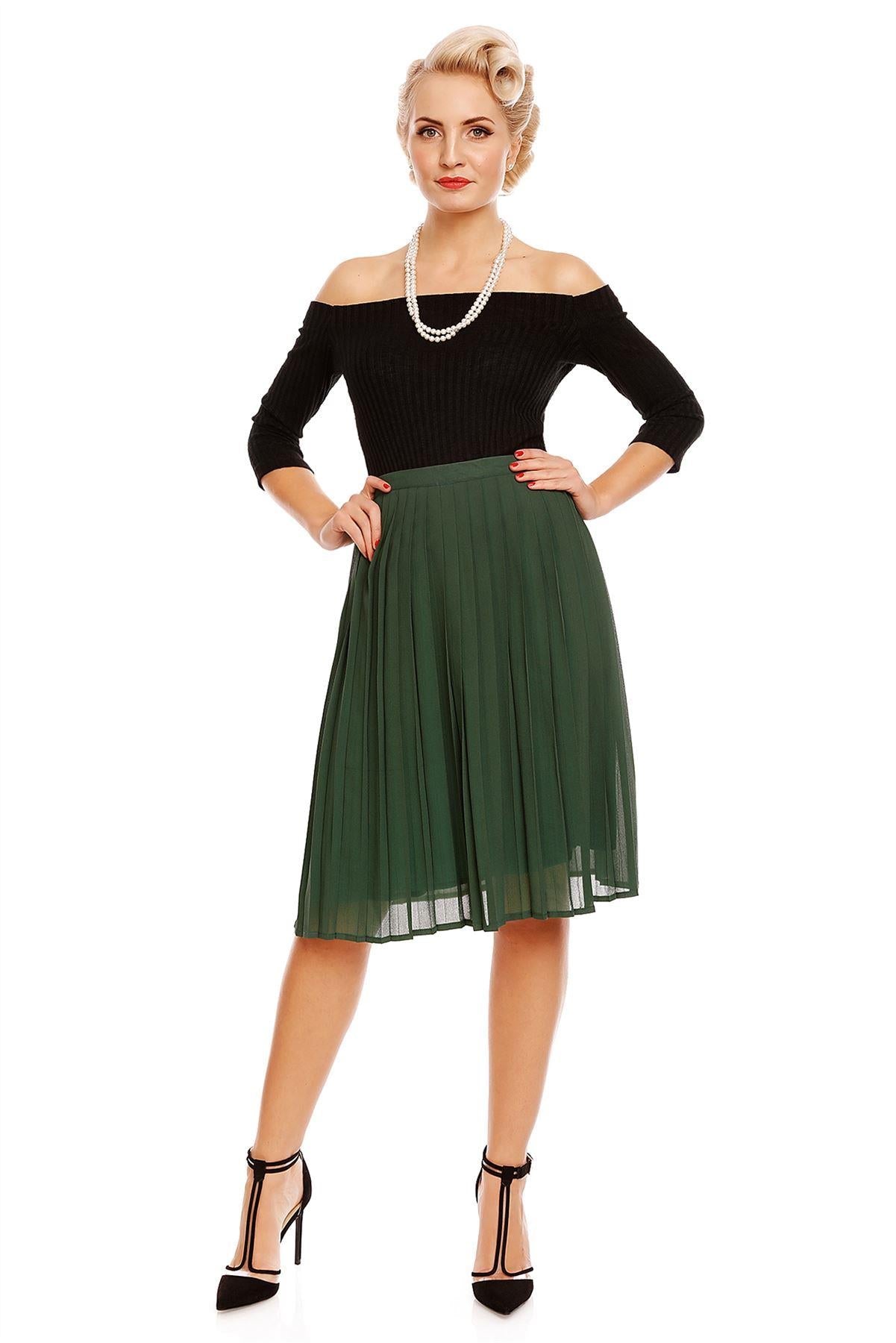 Gloria Off Shoulder Retro Top in Black
