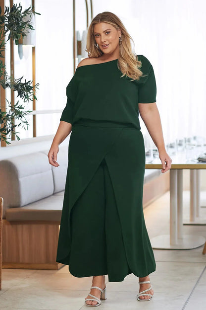 Claudette Wide Leg Pants Forest Green