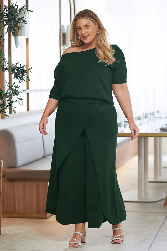Claudette Wide Leg Pants Forest Green
