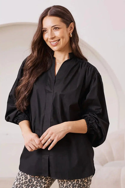 Makayla Long Sleeve Top Black
