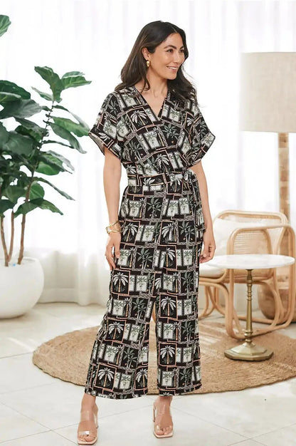 Jude Short Sleeve Jumpsuit in Maui Print