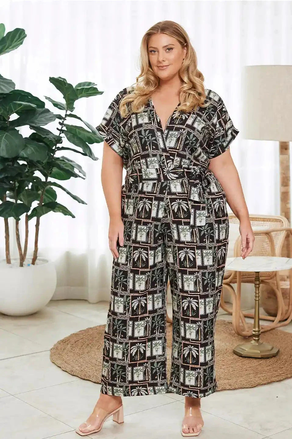 Jude Short Sleeve Jumpsuit in Maui Print