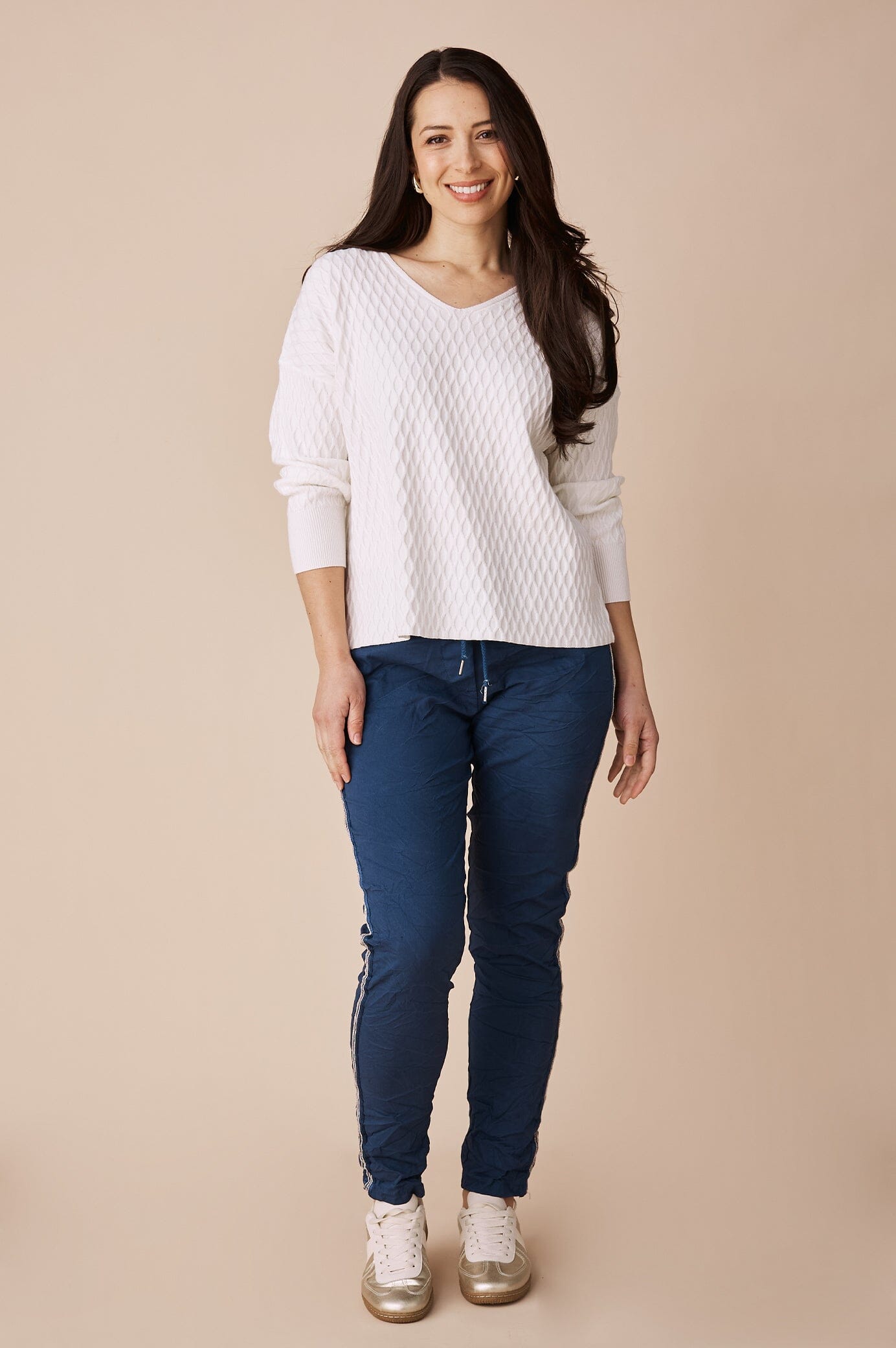 Kayla V-Neck Jumper Ivory